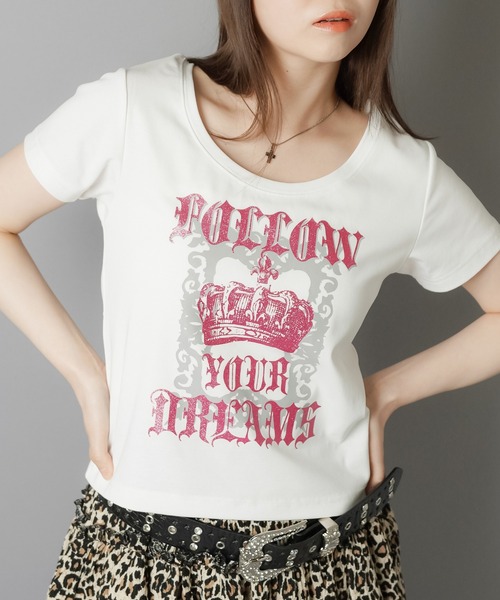 セール】平成ギャルTシャツ/クラウンラメ（Tシャツ/カットソー
