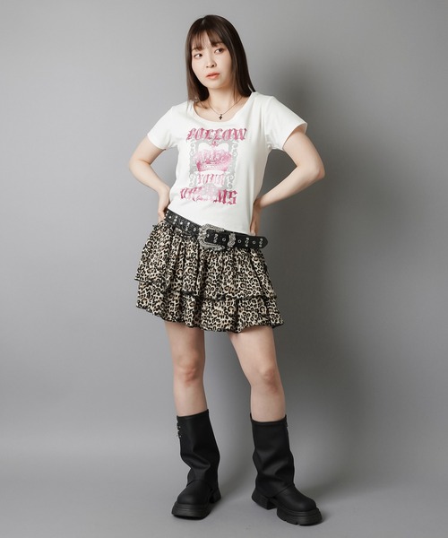 SPINNS(スピンズ)の「平成ギャルTシャツ/クラウンラメ(Tシャツ/カットソー・レディース・オフホワイト/ブラック・ONESIZE)」の12枚目の写真