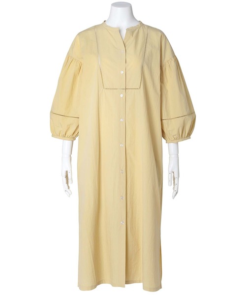 KID BLUE(キッドブルー)の「キッドブルー -25ワッシャーコットン -8分袖ワンピース -KOBR546 -kidblue(ワンピース・レディース・ブラック/イエロー・M)」の1枚目の写真