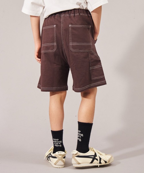 PAIRMANON STREET（ペアマノンストリート）の「【摩擦に強いミニ裏毛】【PAIRMANON STREET】ショート ペインターパンツ（その他パンツ・キッズ・ブラウン/パープル/グレー/ブラック・110/160/130/100/90/140/120/150）」の3枚目の写真