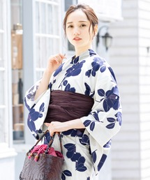 SOUBIEN（ソウビエン）の「“初心者でもプロの着姿”新二部式 セパレート浴衣3点セット(上衣・下衣・おはしょり布+帯+伊達締)【SOUBIEN】（浴衣）」