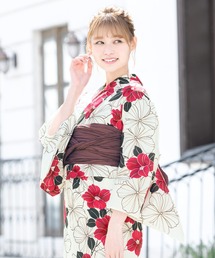 SOUBIEN（ソウビエン）の「“初心者でもプロの着姿”新二部式 セパレート浴衣3点セット（上衣・下衣・おはしょり布＋帯＋伊達締)【SOUBIEN】（浴衣）」