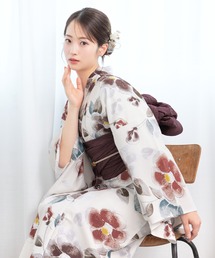 SOUBIEN（ソウビエン）の「“初心者でもプロの着姿”新二部式 セパレート浴衣3点セット(上衣・下衣・おはしょり布+帯+伊達締)【SOUBIEN】（浴衣）」