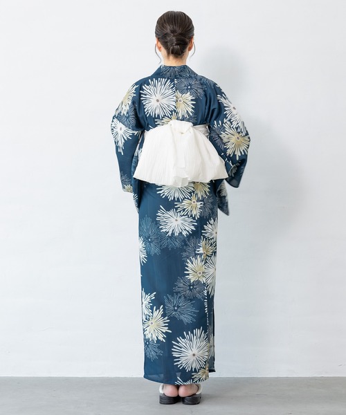 Soubien 花柄 セパレート浴衣 3点セット SOUBIEN 浴衣 レディース セット 浴衣セット 大人 3点セット 水色