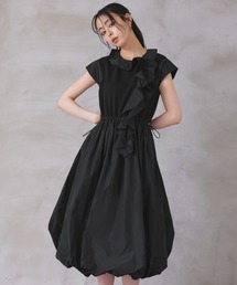 RUIRUE BOUTIQUE（ルイルエブティック）の「洗える ｜ ドロストデザイン ドッキング バルーン ワンピース ｜ レディース おしゃれ きれいめ 休日コーデ 二の腕カバー フレンチスリーブ バルーンスカート（ワンピース・レディース）」