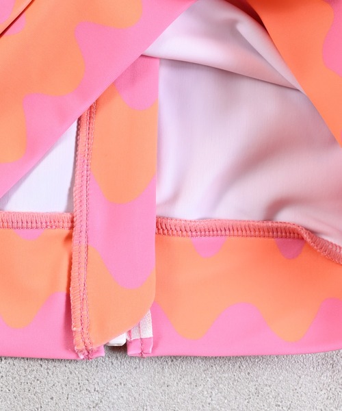 Ocean&Ground(オーシャン&グラウンド)の「【UVカット】GIRL’SソウガラZIPラッシュガード(ラッシュガード・キッズ・オレンジ/マルチ/ストライプ/ブラック・120/80/130/140/90/100/110)」の13枚目の写真