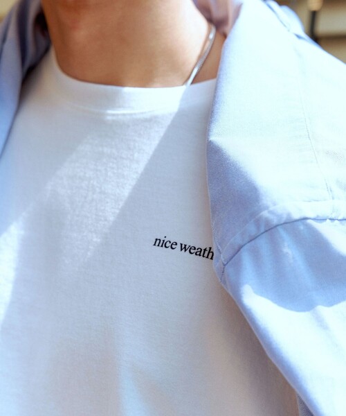 【NICE WEATHER】TUBULAR T-SHIRT ロゴ Tシャツ 男女兼用 NICE WEATHER tシャツ 「NICE WEATHER」ロゴ Tシャツ メンズ
