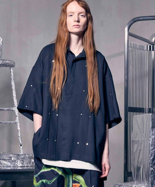 【美品】メゾンスペシャル レイヤリングショートスリーブシャツ ブラック 1 MAISON SPECIAL（メゾンスペシャル）の「《ユニセックスアイテム