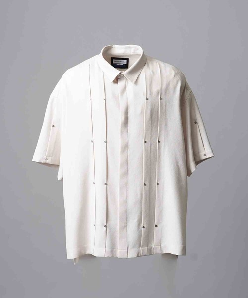 MAISON SPECIAL（メゾンスペシャル）の「《UNISEX》Prime-Over Rivet Short Sleeve Alien Shirt/プライムオーバーリベットショートスリーブエイリアンシャツ【MAISON SPECIAL/メゾンスペシャル】（シャツ/ブラウス・メンズ・ブラック/オフホワイト/パープル・1/2）」の10枚目の写真