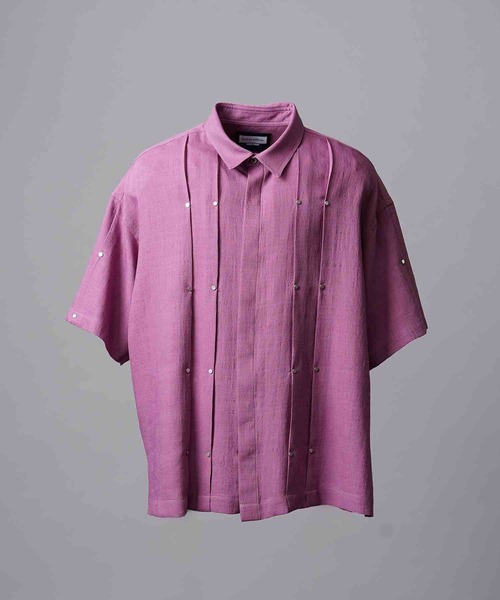 MAISON SPECIAL（メゾンスペシャル）の「《UNISEX》Prime-Over Rivet Short Sleeve Alien Shirt/プライムオーバーリベットショートスリーブエイリアンシャツ【MAISON SPECIAL/メゾンスペシャル】（シャツ/ブラウス・メンズ・ブラック/オフホワイト/パープル・1/2）」の12枚目の写真