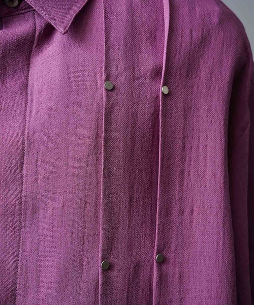 MAISON SPECIAL（メゾンスペシャル）の「《UNISEX》Prime-Over Rivet Short Sleeve Alien Shirt/プライムオーバーリベットショートスリーブエイリアンシャツ【MAISON SPECIAL/メゾンスペシャル】（シャツ/ブラウス・メンズ・ブラック/オフホワイト/パープル・1/2）」の16枚目の写真