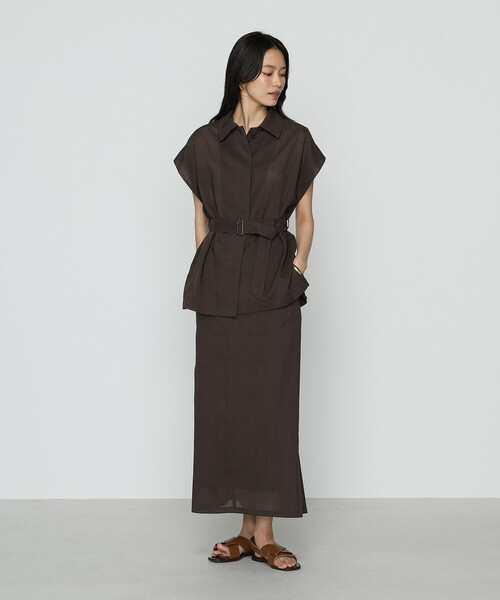 COMME CA（コムサ）の「シアーボイル ジレ（ベスト・レディース・ダークブラウン/キナリ・9号/11号）」の6枚目の写真