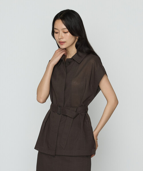 COMME CA（コムサ）の「シアーボイル ジレ（ベスト・レディース・ダークブラウン/キナリ・9号/11号）」の5枚目の写真