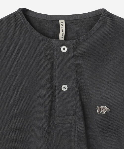 SCYE BASICS コットンピケヘンリーネックシャツ SCYE BASICS コットン ピケ ヘンリーネック シャツ “Cotton