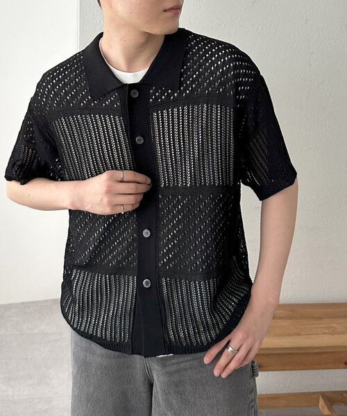 DISCOAT（ディスコート）の「【ユニセックス】スカシアミニットカーディガン（カーディガン/ボレロ・レディース・カーキ/ブラック/ダークブラウン・FREE）」の7枚目の写真