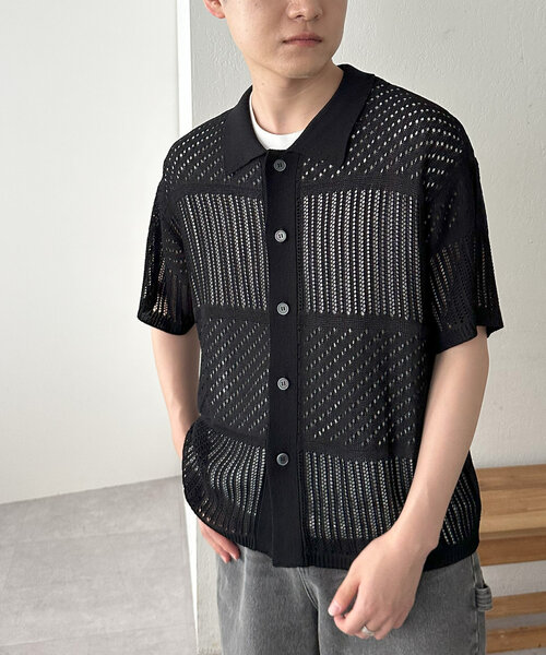 DISCOAT（ディスコート）の「【ユニセックス】スカシアミニットカーディガン（カーディガン/ボレロ・レディース・カーキ/ブラック/ダークブラウン・FREE）」の6枚目の写真