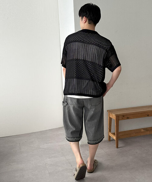 DISCOAT（ディスコート）の「【ユニセックス】スカシアミニットカーディガン（カーディガン/ボレロ・レディース・カーキ/ブラック/ダークブラウン・FREE）」の11枚目の写真