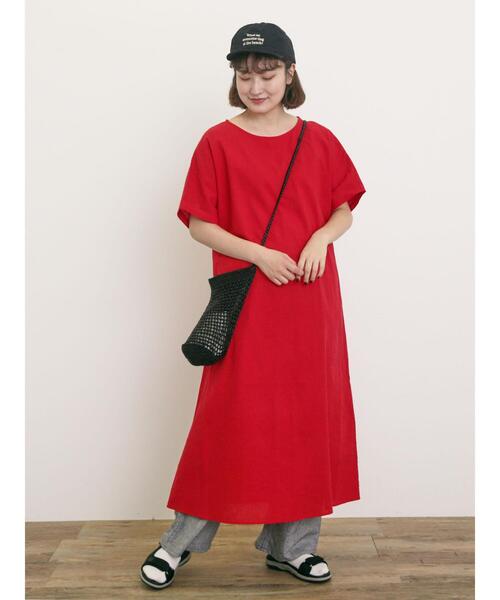Samansa Mos2（サマンサ モスモス）の「【S/Mサイズ】◎綿麻ワンピース（ワンピース・レディース・レッド/キナリ/ブルー/ブラック・S/M）」の11枚目の写真