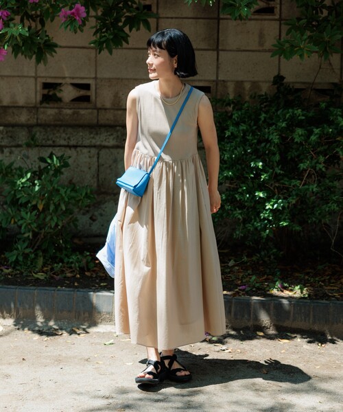 ズッカ　異素材　ノースリーブワンピース KOBE LETTUCE ワンピース レディース 夏 ドッキングワンピース