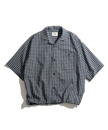 WETTEMPT(EBevg)OPEN COLLAR SEERSUCKER PLAID SHIRT / I[vJ[VATbJ[`FbNVc(Vc/uEX)