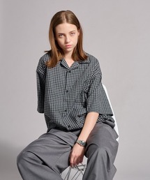 OPEN COLLAR SEERSUCKER PLAID SHIRT / オープンカラーシアサッカーチェックシャツ
