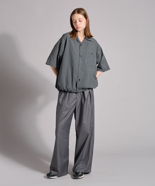 WETTEMPT(ウィテンプト)の「OPEN COLLAR SEERSUCKER PLAID SHIRT / オープンカラーシアサッカーチェックシャツ(シャツ/ブラウス・メンズ・ブラウン/ネイビー/ブラック/オフホワイト・SMALL/MEDIUM/LARGE)」の15枚目の写真