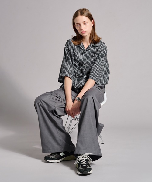 WETTEMPT(ウィテンプト)の「OPEN COLLAR SEERSUCKER PLAID SHIRT / オープンカラーシアサッカーチェックシャツ(シャツ/ブラウス・メンズ・ブラウン/ネイビー/ブラック/オフホワイト・SMALL/MEDIUM/LARGE)」の19枚目の写真