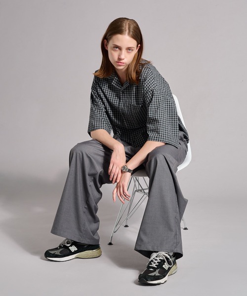 WETTEMPT(ウィテンプト)の「OPEN COLLAR SEERSUCKER PLAID SHIRT / オープンカラーシアサッカーチェックシャツ(シャツ/ブラウス・メンズ・ブラウン/ネイビー/ブラック/オフホワイト・SMALL/MEDIUM/LARGE)」の20枚目の写真