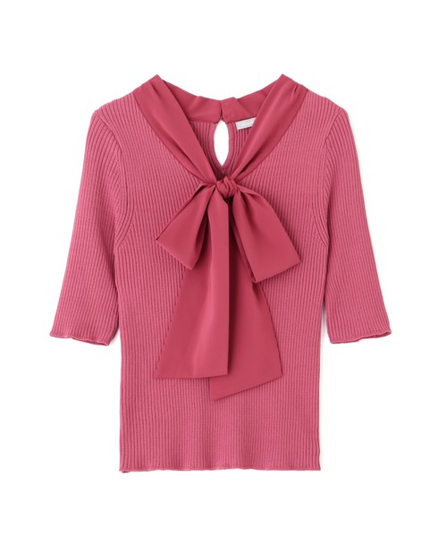 JILL by JILL STUART(ジルバイジルスチュアート)の「◇ボウタイリブニット(ニット/セーター・レディース・ブラック/ホワイト/ピンク・FREE)」の8枚目の写真