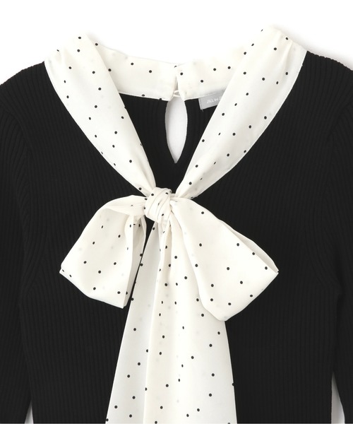 JILL by JILL STUART(ジルバイジルスチュアート)の「◇ボウタイリブニット(ニット/セーター・レディース・ブラック/ホワイト/ピンク・FREE)」の14枚目の写真
