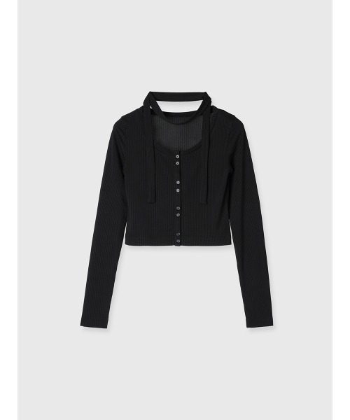 EIMY ISTOIRE(エイミーイストワール)の「チョーカー付きカットトップス(Tシャツ/カットソー・レディース・ブラック/レッド・F)」の9枚目の写真