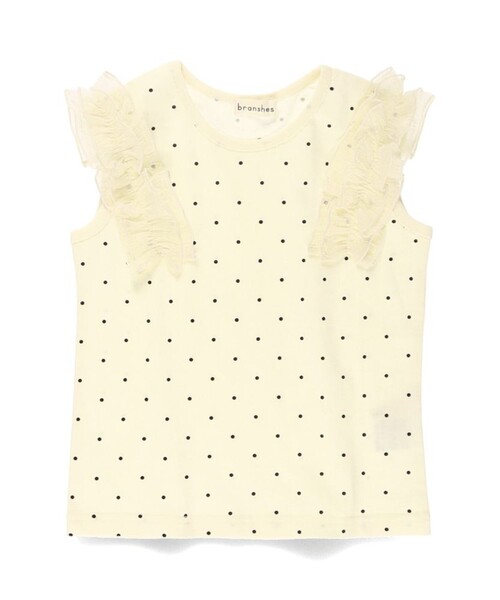 BRANSHES（ブランシェス）の「【プチプラ】肩フリルタンクトップ（タンクトップ・キッズ・オフホワイト/チャコールグレー/ラベンダー/カラフル・150/130/140/110/80/90/120/100）」の14枚目の写真