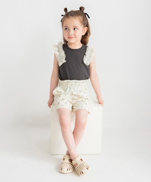 BRANSHES（ブランシェス）の「【プチプラ】肩フリルタンクトップ（タンクトップ・キッズ・オフホワイト/チャコールグレー/ラベンダー/カラフル・150/130/140/110/80/90/120/100）」の16枚目の写真