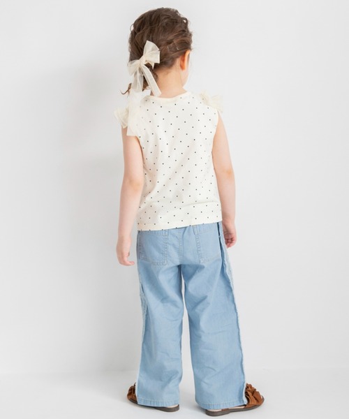 BRANSHES（ブランシェス）の「【プチプラ】肩フリルタンクトップ（タンクトップ・キッズ・オフホワイト/チャコールグレー/ラベンダー/カラフル・150/130/140/110/80/90/120/100）」の6枚目の写真