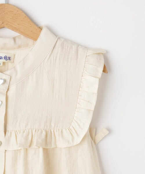 SHOO・LA・RUE（シューラルー）の「【110-150cm】ハートボタンがアクセント ノースリーブブラウス（シャツ/ブラウス・キッズ・ライトベージュ/パープル・10/11/12/13/14/15 ）」の7枚目の写真