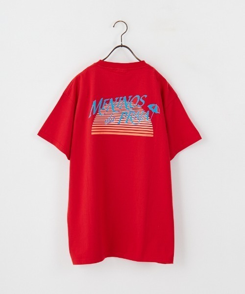 SHINZONEシンゾーン Tシャツ　レッド　日本製 THE SHINZONE/ザ シンゾーン] MENINOS DA PRAIA バックプリントT