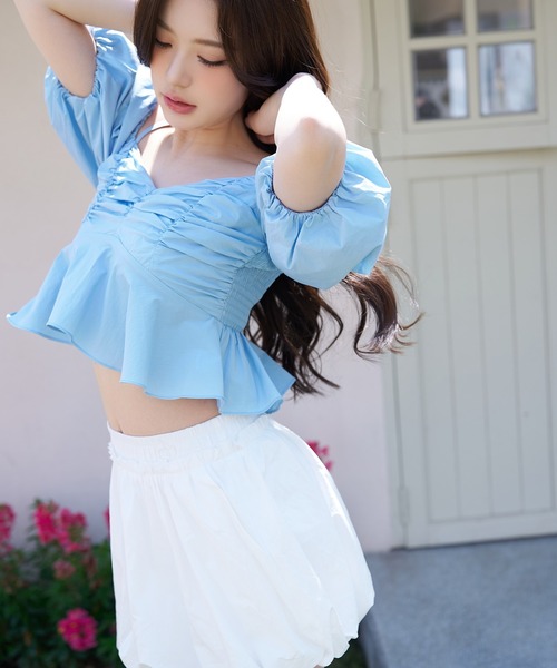 VEILA（ヴェイラ）の「バルーンスリーブオフショルダーキャミ（シャツ/ブラウス・レディース・ブルー/ホワイト・M/S）」の20枚目の写真