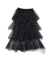 Checkered Tulle Tiered Skirt / チェック柄チュールティアードスカート