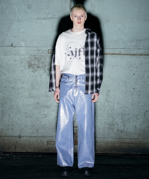 ajouter flow(アジューテフロー)の「【ajouter flow】rhinestone universe T-shirt(Tシャツ/カットソー・メンズ・ホワイト/ブラック・MEDIUM/LARGE)」の3枚目の写真