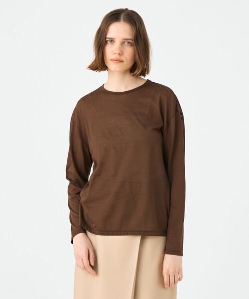 BALLSEY(ボールジィ)の「シアーコンパクトジャージー ロングスリーブプルオーバー(Tシャツ/カットソー・レディース・ブラック/グリーン/ホワイト/パープル/ブラウン・S)」の7枚目の写真