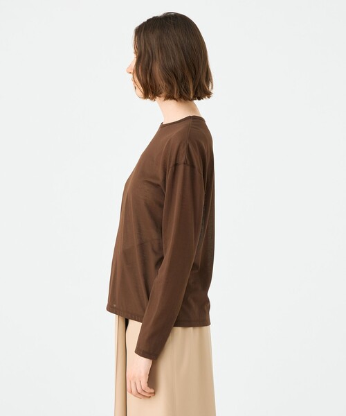 BALLSEY(ボールジィ)の「シアーコンパクトジャージー ロングスリーブプルオーバー(Tシャツ/カットソー・レディース・ブラック/グリーン/ホワイト/パープル/ブラウン・S)」の8枚目の写真