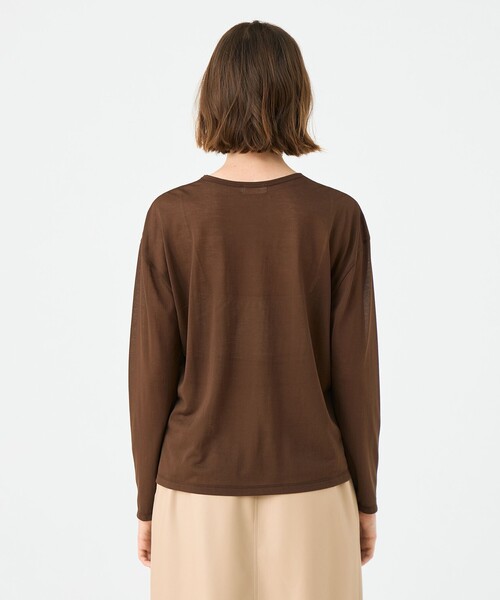 BALLSEY(ボールジィ)の「シアーコンパクトジャージー ロングスリーブプルオーバー(Tシャツ/カットソー・レディース・ブラック/グリーン/ホワイト/パープル/ブラウン・S)」の9枚目の写真