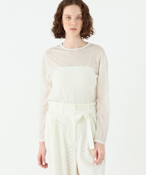 BALLSEY(ボールジィ)の「シアーコンパクトジャージー ロングスリーブプルオーバー(Tシャツ/カットソー・レディース・ブラック/グリーン/ホワイト/パープル/ブラウン・S)」の14枚目の写真