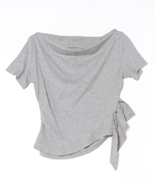 L LABEL（エルラベル）の「アシンメトリーオフショルトップ（Tシャツ/カットソー・レディース・チャコールグレー/グレー/ホワイト/ブラック・FREE）」の13枚目の写真