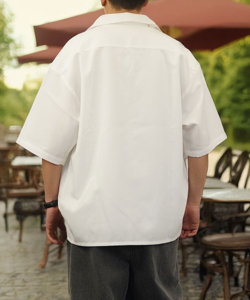 Burner（バーナー）の「【GROOVY STORE】オープンカラー ワイドシャツ 無地 ストライプ（シャツ/ブラウス・メンズ・ホワイト/ブラック×グレー/ブルー系その他/ホワイト×ブラック/ブラック/チャコールグレー/グレイッシュブルー・M/L）」の10枚目の写真