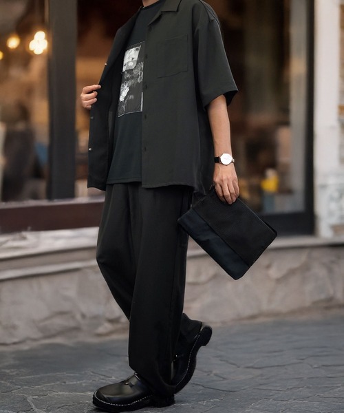 Burner（バーナー）の「【GROOVY STORE】オープンカラー ワイドシャツ 無地 ストライプ（シャツ/ブラウス・メンズ・ホワイト/ブラック×グレー/ブルー系その他/ホワイト×ブラック/ブラック/チャコールグレー/グレイッシュブルー・M/L）」の17枚目の写真