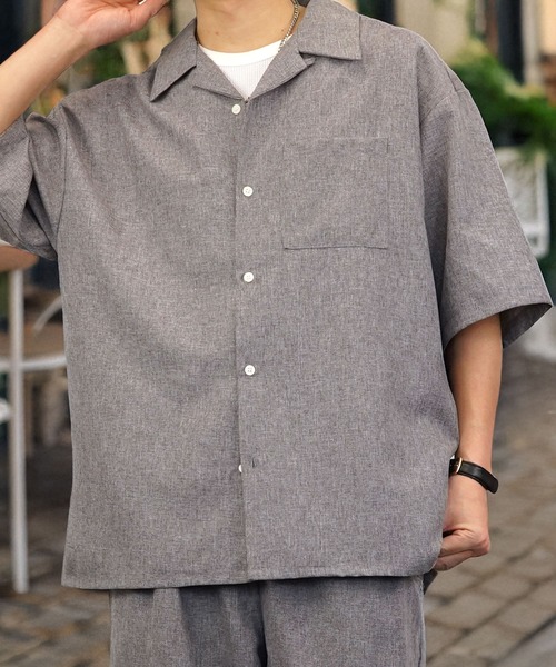 Burner（バーナー）の「【GROOVY STORE】オープンカラー ワイドシャツ 無地 ストライプ（シャツ/ブラウス・メンズ・ホワイト/ブラック×グレー/ブルー系その他/ホワイト×ブラック/ブラック/チャコールグレー/グレイッシュブルー・M/L）」の21枚目の写真