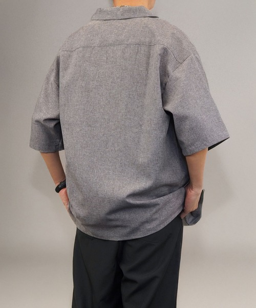 Burner（バーナー）の「【GROOVY STORE】オープンカラー ワイドシャツ 無地 ストライプ（シャツ/ブラウス・メンズ・ホワイト/ブラック×グレー/ブルー系その他/ホワイト×ブラック/ブラック/チャコールグレー/グレイッシュブルー・M/L）」の22枚目の写真