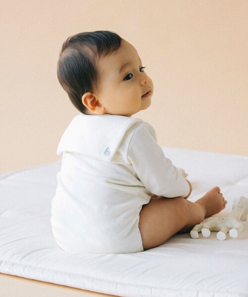 こども ビームス（コドモビームス）の「ベビー セーラーカラー ロンパース 2025FW（50～80cm）（ロンパース・キッズ・オフホワイト/ネイビー/グリーン系その他・70-80/60-70/50-60）」の2枚目の写真