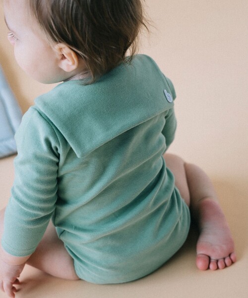 こども ビームス（コドモビームス）の「ベビー セーラーカラー ロンパース 2025FW（50～80cm）（ロンパース・キッズ・オフホワイト/ネイビー/グリーン系その他・70-80/60-70/50-60）」の14枚目の写真